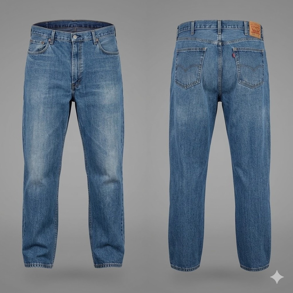 Levi's Mens Jeans 550 Relaxed Fit 40x30 Blue‎ Denim Tapered Leg 00550-4886 Good